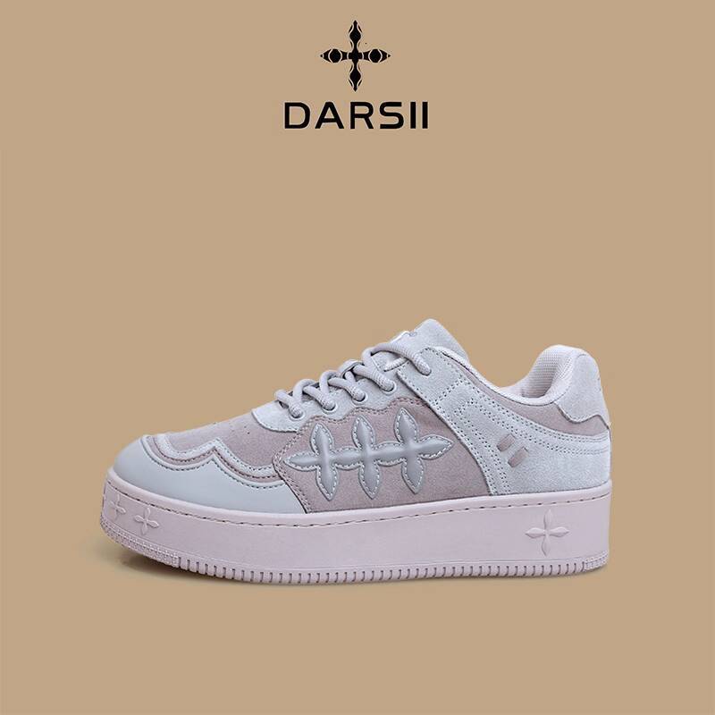 DARSII Fashion Versatile Thick-soled Casual Shoes Sneakers White Sneakers Skate Shoes Versatile Campus Anti-slip Wear-resistant Classic Height-increas