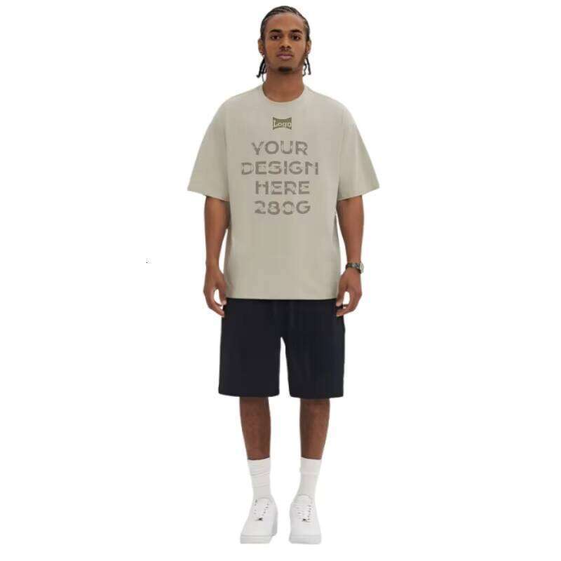 Luxury 280Gsm Heavyweight 100% Cotton Logo Printed Design Round Neck Short Sleeve Men's T-Shirt