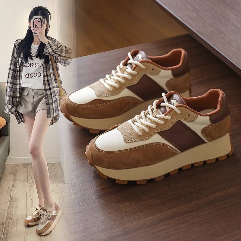 Mirinda Genuine Leather Forrest Gump 2025 New Retro Thick-Soled Couple Dad Lightweight Sports Casual Shoes