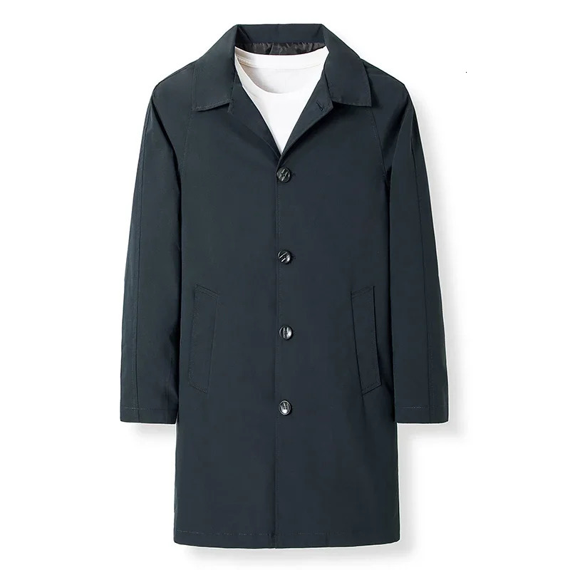 Casual Fashion Highquality Light Business Suit Jacket Long Men Trench Coat Windbreaker Overcoat Clothing 250902