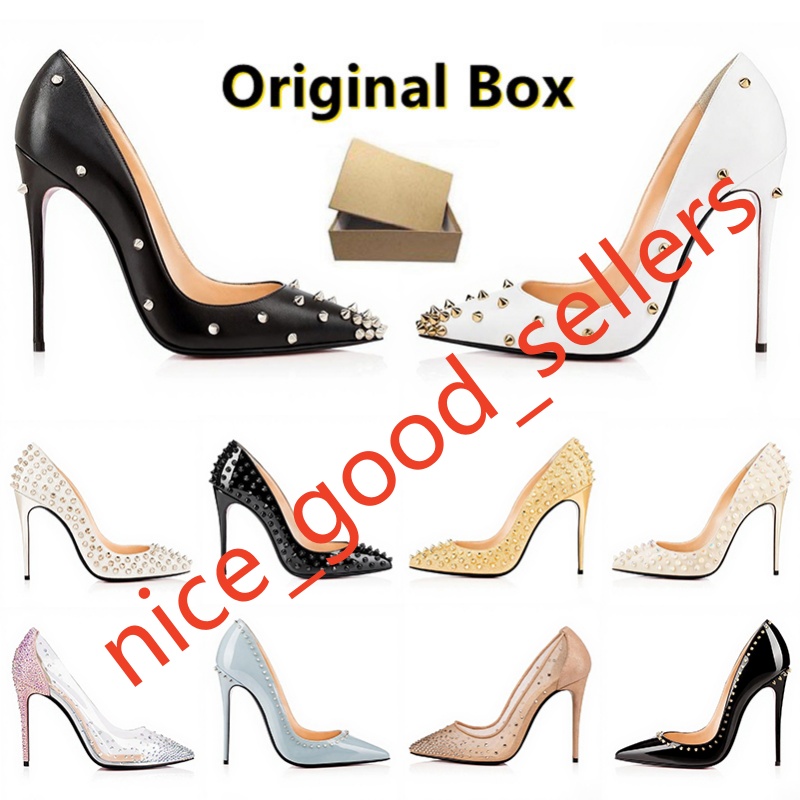 Femmes High Heels NOUVEAU CHAPEURS DE MODE Designer Sandales à orteils 6 8 10 12cm Nude Black Patent Leather Femme Pumps avec sac à poussière et