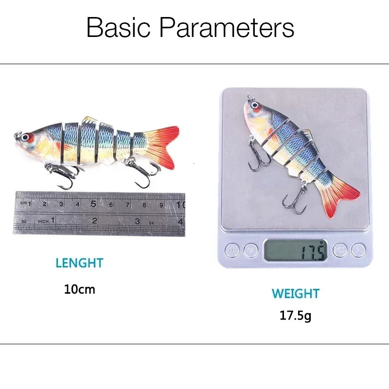 6 Segment Multi Jointed Fishing Lure Sinking 10cm175g Swimbait Artificial Wobblers Crankbait Hard Bait Pesca Tackle 531Pcs 250901