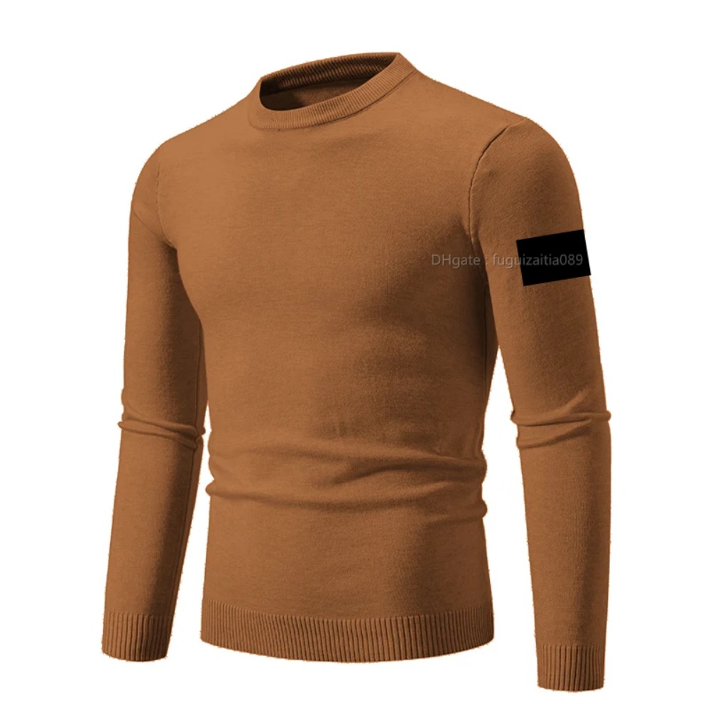Autumn Mens Knitwear Thin Basic Elastic Slim Fit Inner Layer Thin Sweater Solid Color Casual Versatile