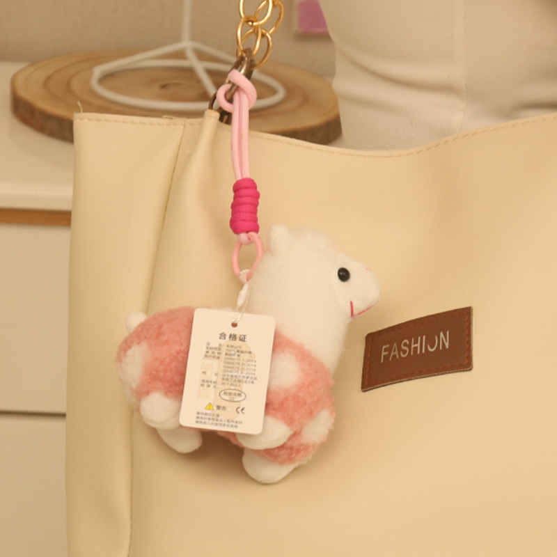 Cute Mini Stuffed Animals Alpaca Plush Toys Doll Keychain Kawaii Cartoon Anime Soft Plushie Alpaca Toy Keychain for Claw Machine