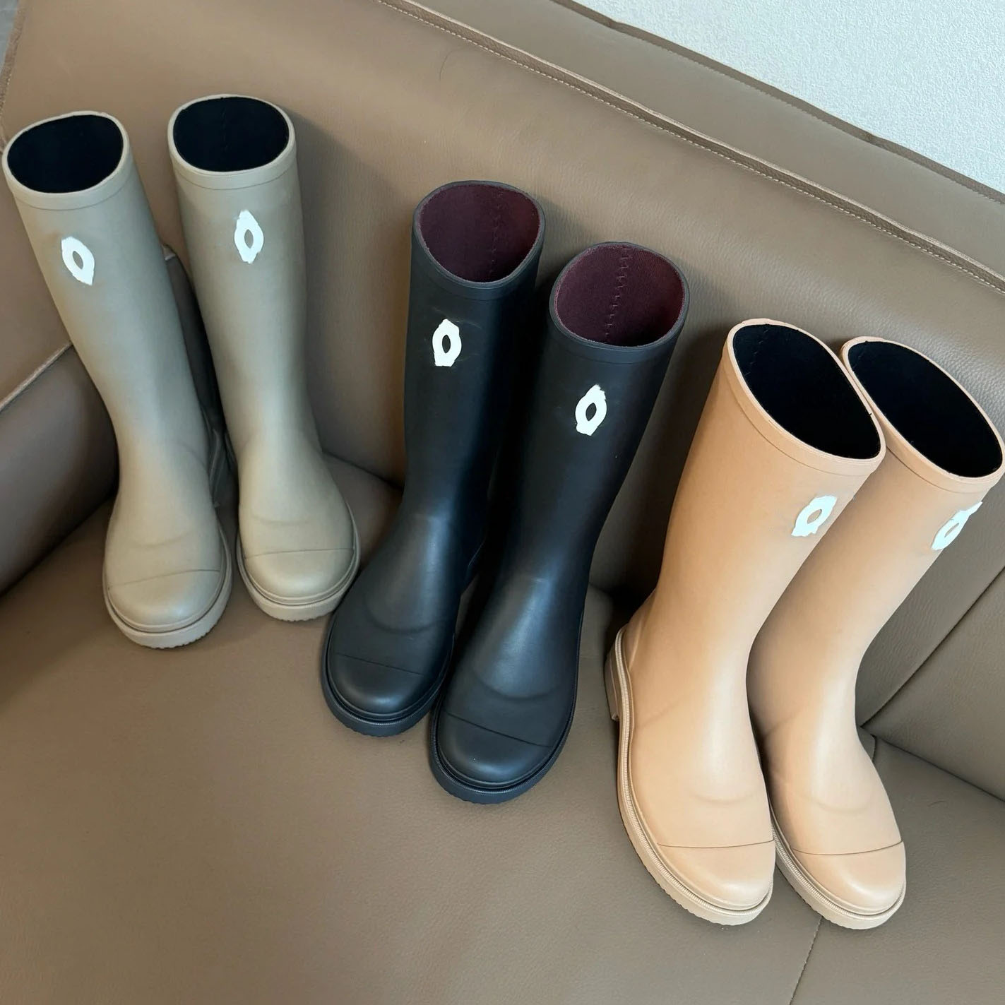 Rain boots Women Womens Leather boots Winter Round Toe Lace-up Short Boots Womens Platform Designer Knight Boots Women luxury Shoes with box