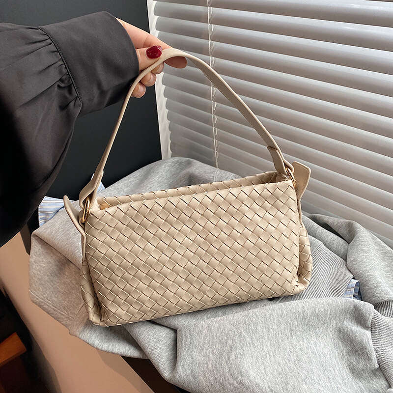 Dhpet_Wholesale 2025 Women's Woven Square - Textured Shoulder Purse With Double Straps, Small Crossbody Bag For Work Commute