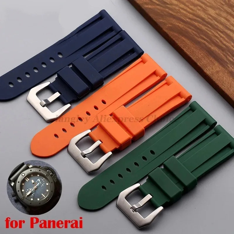 Silicone Watch Band for Panerai Strap Rubber Bracelet 20mm 22mm 24mm 26mm Men Women Sport Replacement Watch Band for Belt 250902
