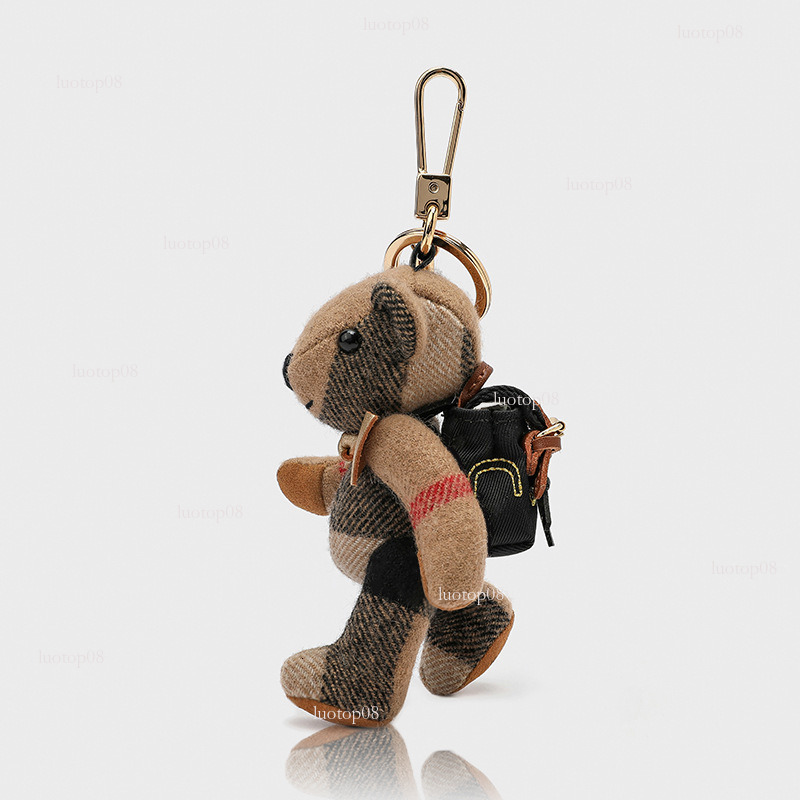 Fashion style cute backpack bear pendant accessories bag charms cartoon plush doll couple car keychain trendy Luxurys designer