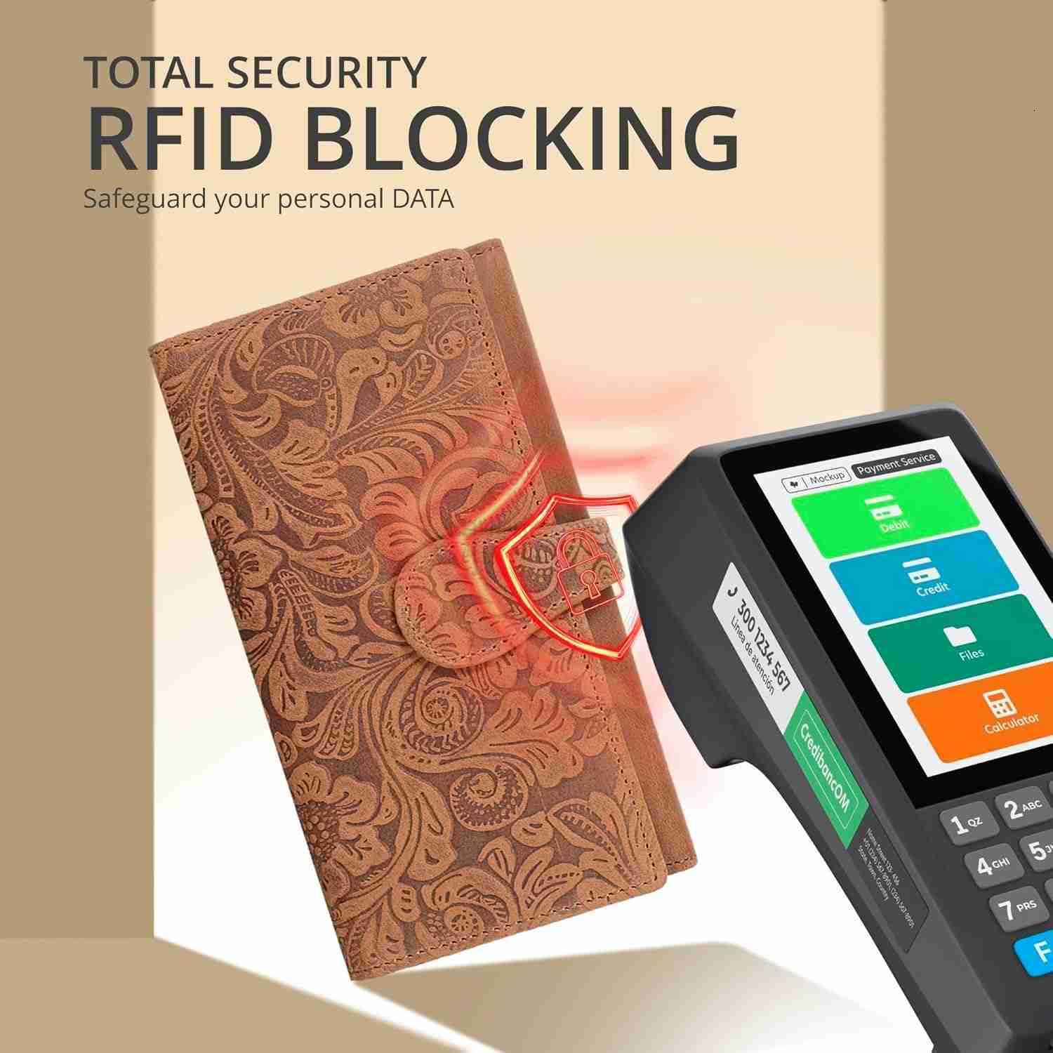 Real Leather Women Wallet Leather with RFID Blocking Trifold Card Holder Designer Ladies Clutch with ID Window WalletsZ250911