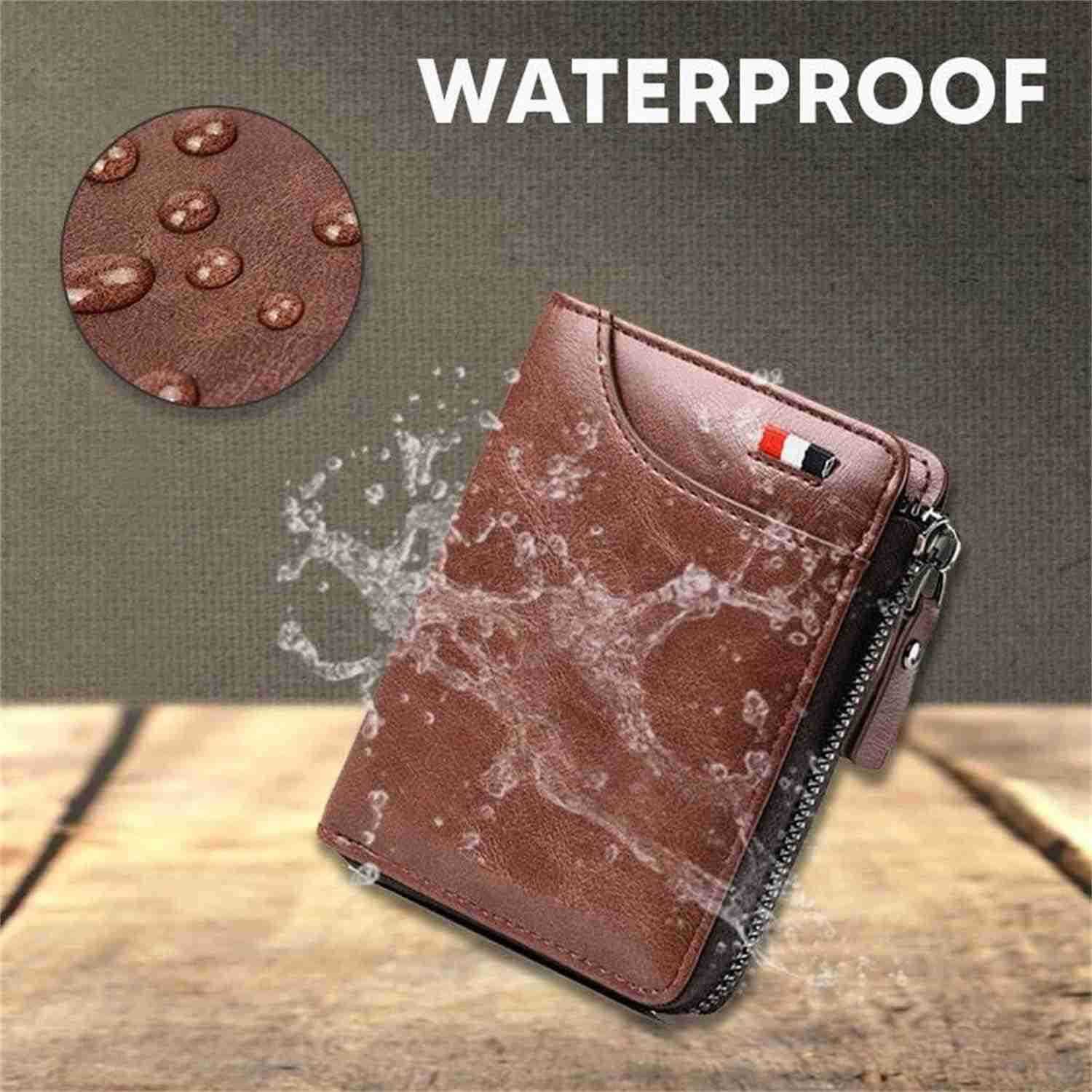 New MultiFunctional RFID Blocking Waterproof Durable PU Leather Wallet Large Capacity Zipper Wallets for Men Holds 114 Cards Soft Slim Genuine Leather
