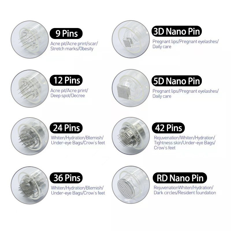 Bayonet Cartridge Micro Needles for Derma Skin Care Treatments Drpen Ultima N2 M5 M7 E30 - 1/3/5/7/9/12/24/36/42 Pins Nano Round 3D 5D Silicone