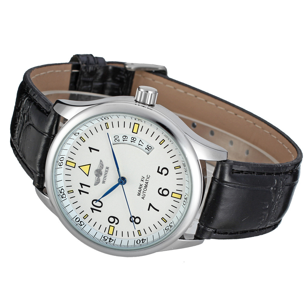 TWINNER Winner Watch Round Digital Mechanical Watch Leather Strap Wristwatch for Men and Women Automatic Mechanical Watch240123