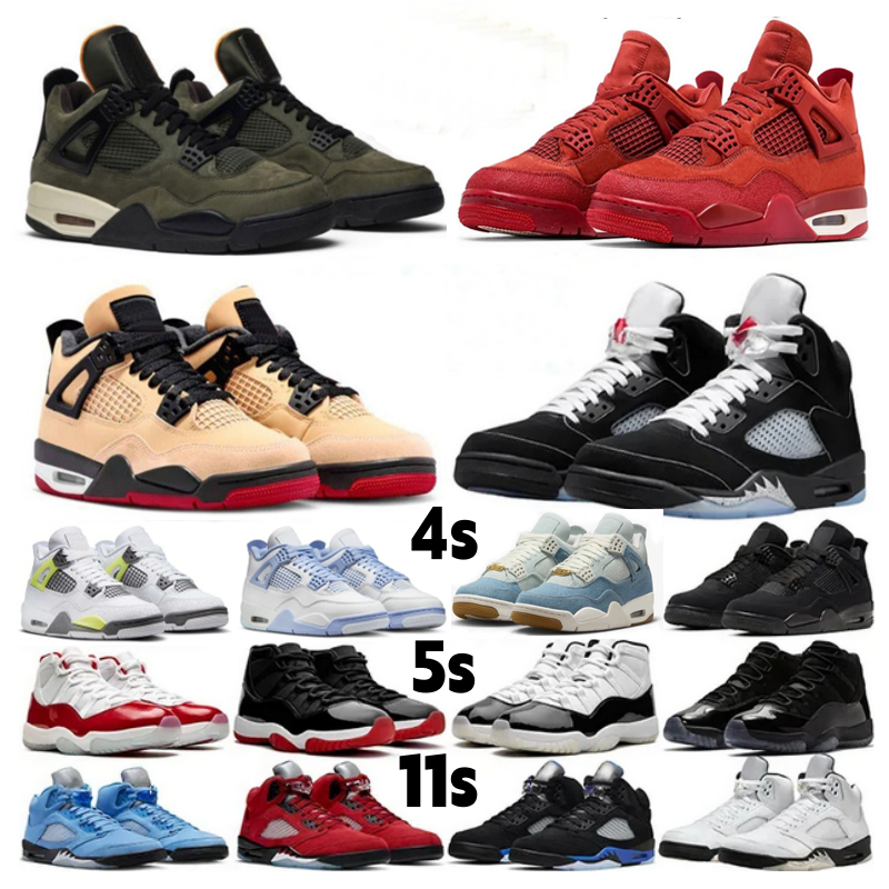 New 5 11 4 designer Basketball Shoes Denim Worn Blue Nigel Sylvester Brick by 4s Pizza 5s 11s mens shoes Forget Me Not Trainers Sport Mens sneakers