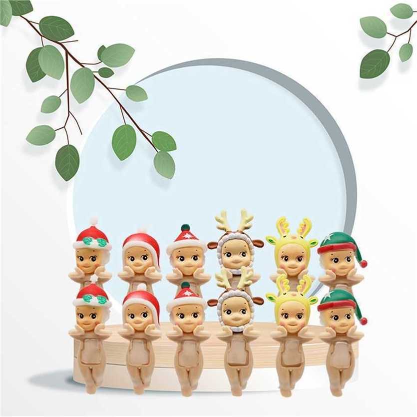 Christmas Sunny Angel Winter Series 12 Piece Series Mini Mysterious Blind Box Doll Car mounted Model Decorative Holiday Gifts 633J