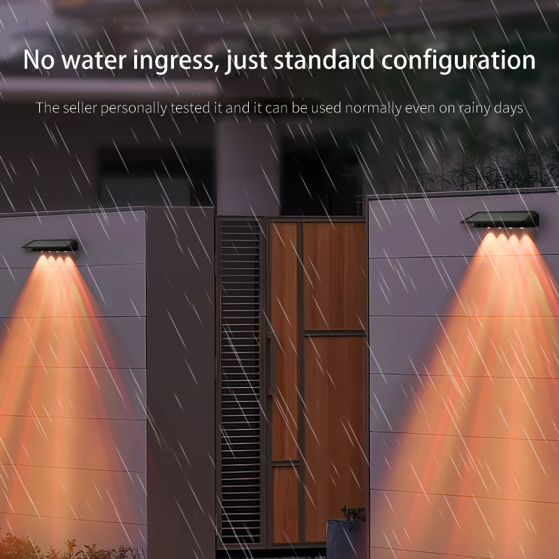 Solar powered step lights, outdoor courtyard decorative lights, wall lights, automatic on/off night lights, terrace waterproof railing lights