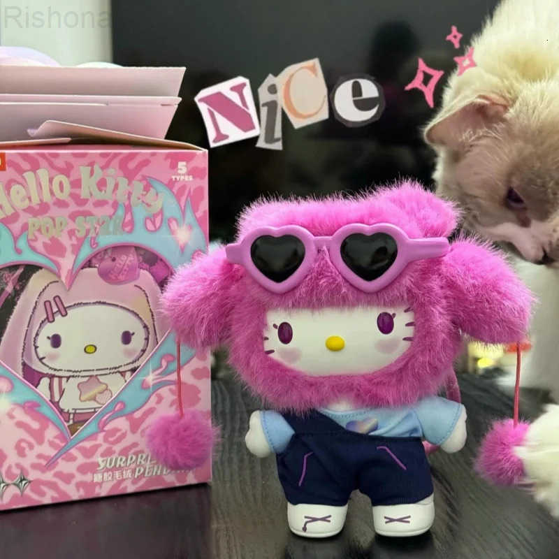 Sanrio 2025 New Genuine Miniso Hellokitty Popstar Series Vinyl Blind Box Bag Pendant Anime Figures Mysterious Box Trendy Toy Gift H251126