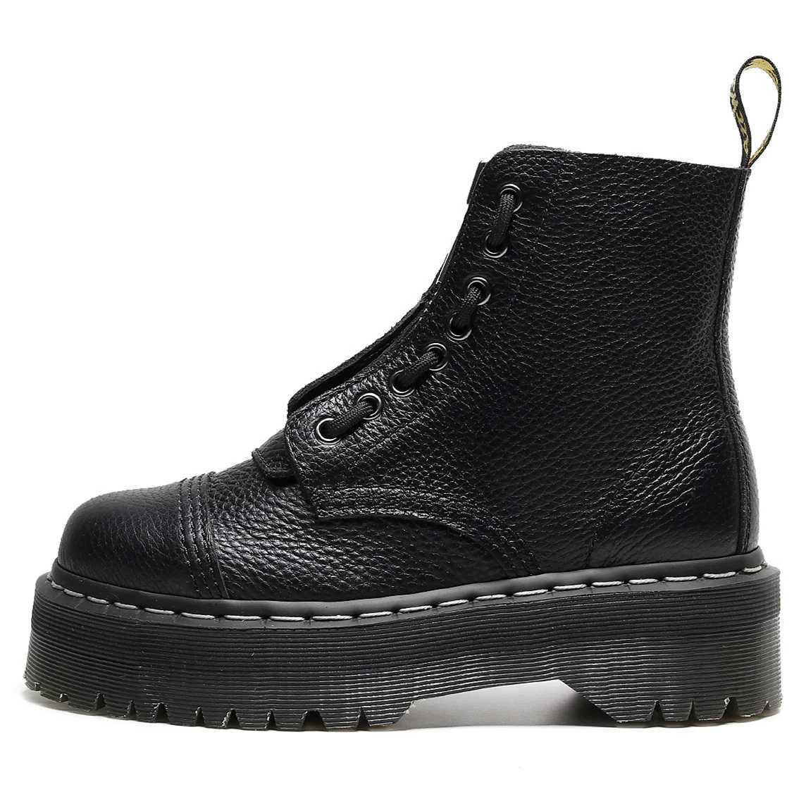 Highquality Women Shoes Genuine Leather Platform Boots Large Size Black Leather Ankle Boots Thick Bottom Motorcycle Boots W250902