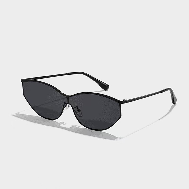 New Fashionable Retro style One piece Sunglasses A Hit Among Influencers Unisex High Definition Metal Stainless Steel Shades