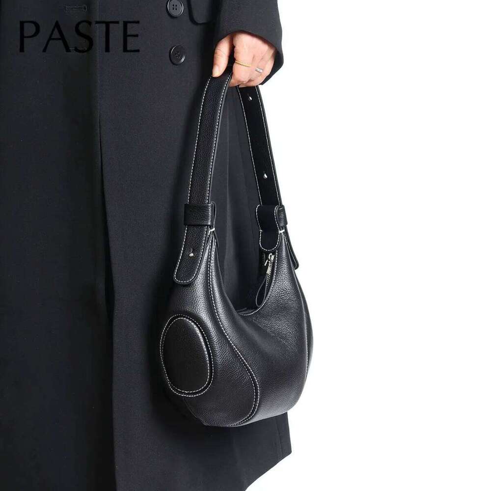New Designer Lemon Yellow Baseball Element Women Tote Soft Genuine Cow Leather Female Handbag Leisure Underarm Shoulder Bag 250829