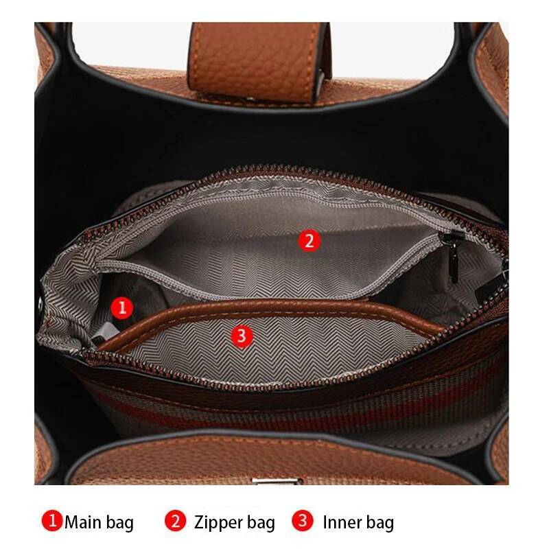 2025 New Women's Handbag Leather Canvas Shoulder Bag Fashion Designer Women's Bag with Adjustable Shoulder Strap Large Wallet Handbag