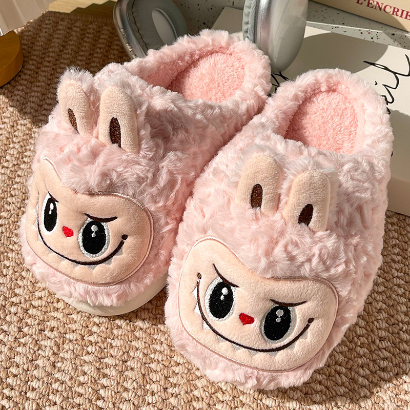 designer slippers for mens womens slippers pink green khaki brown Labubu autumn and winter slippers thick cotton slippers R250922
