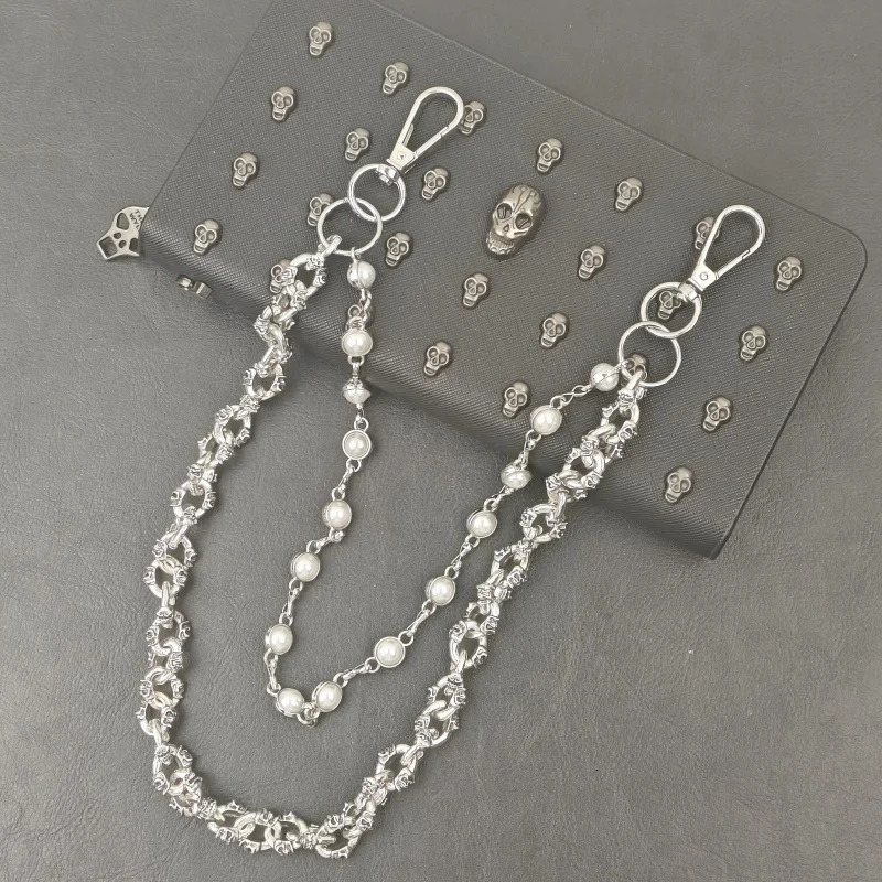 Retro Pearl Skull Pants Chain Fashionable Men And Women Ones Waist Accessories Multifunctional Pearl Chain For Bag250901ww