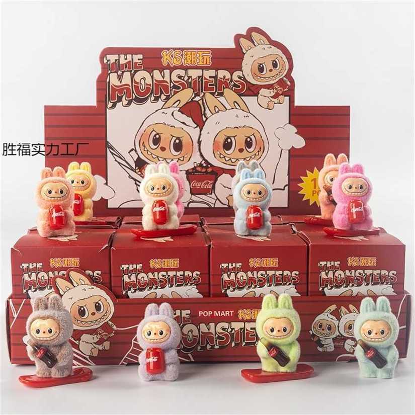 Coke Labubu Flocked Small Figurine Childrens Toy Stall Trendy Toy Blind Bag Blind Box 65S6 S251108
