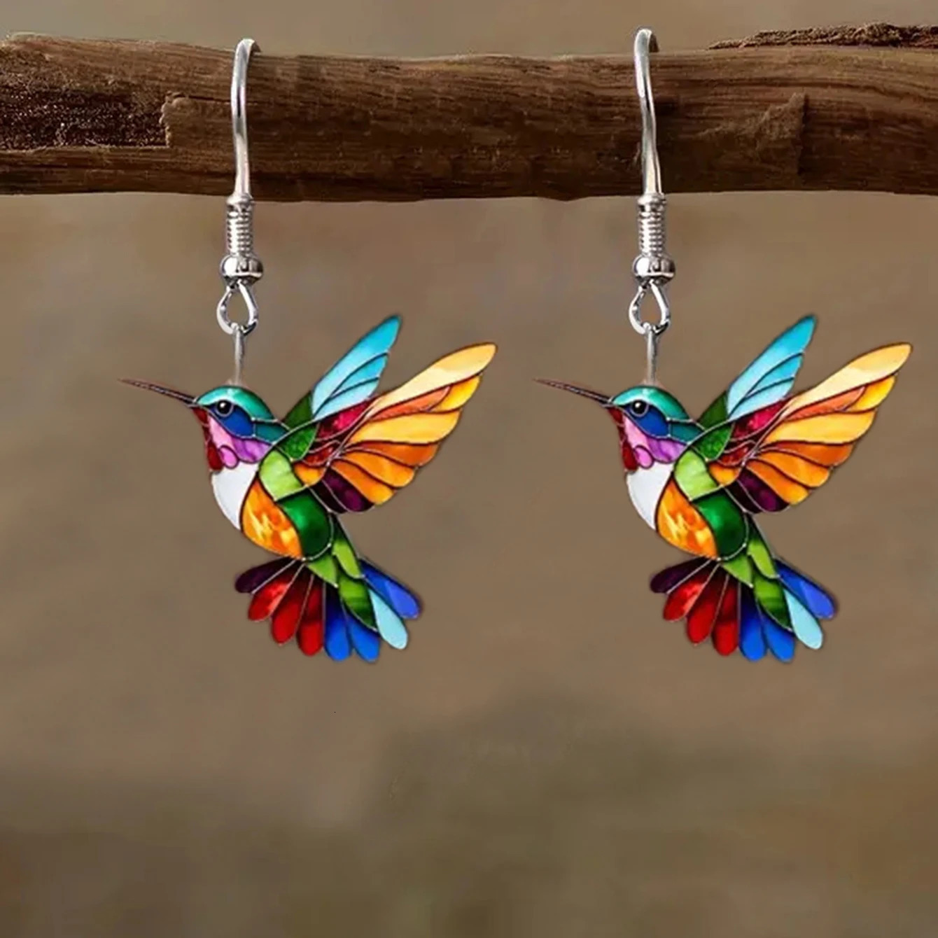 Cross border Spring Festival Colorful Bird Acrylic Earrings from Europe and America 2024 Selling Fashion Retro y250906