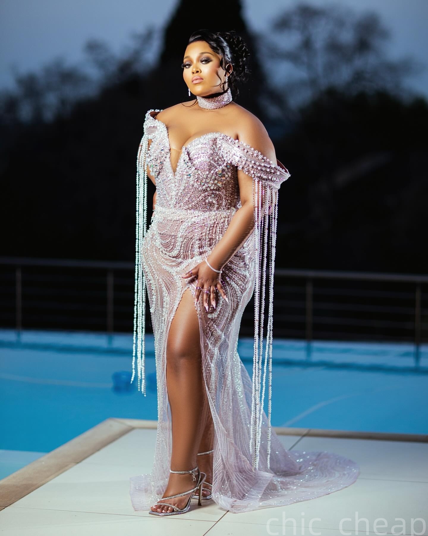 Aso Ebi Mermaid Ivory Prom Dresses 2025 Illusion Crystals Sequined Evening Formal Party Second Birthday Engagement Gowns Plus Size Dress For Special O
