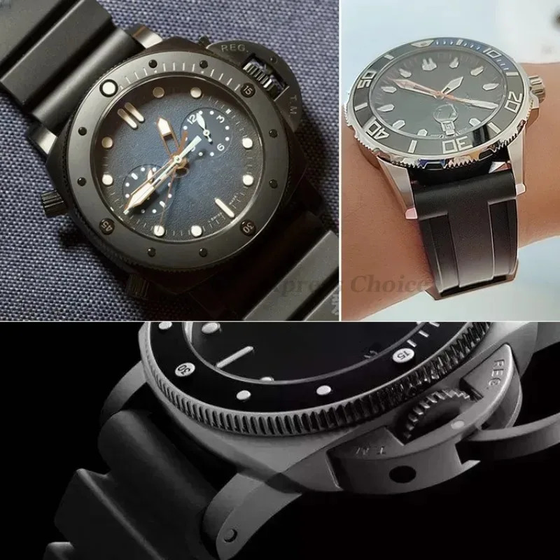 Silicone Watch Band for Panerai Strap Rubber Bracelet 20mm 22mm 24mm 26mm Men Women Sport Replacement Watch Band for Belt 250902