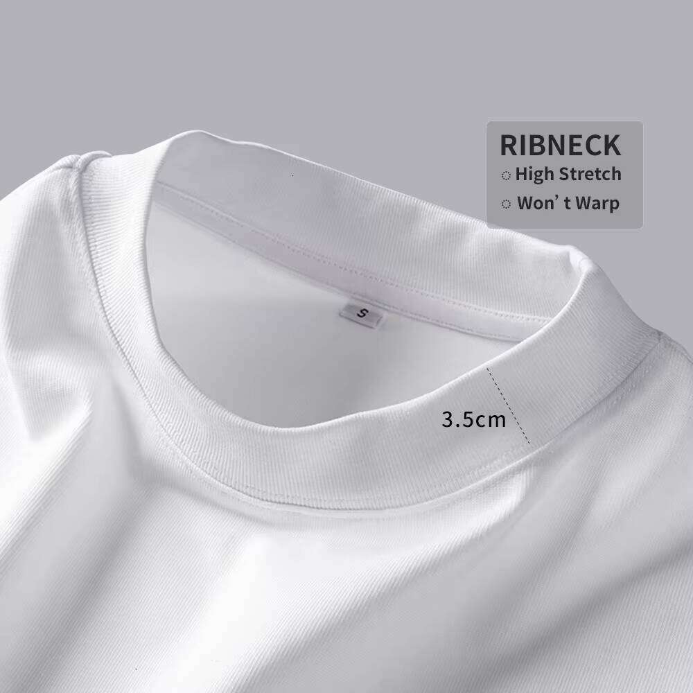 High Quality 100% Cotton Streetwear Oversized Crew Neck Ribbed Collar T-Shirt Fashion Men's Clothing Manufacturer