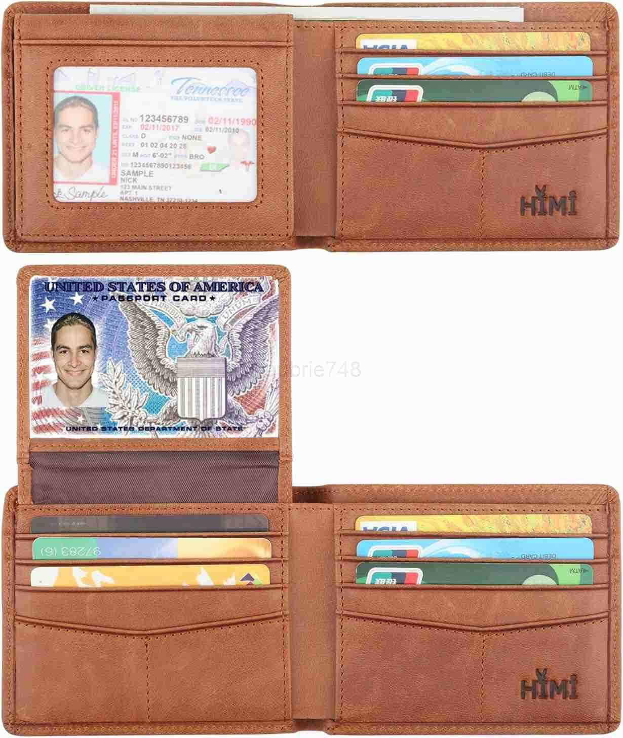 Wallet for MenGenuine Leather RFID Blocking Bifold Stylish Wallet With 2 ID WindowZ250911