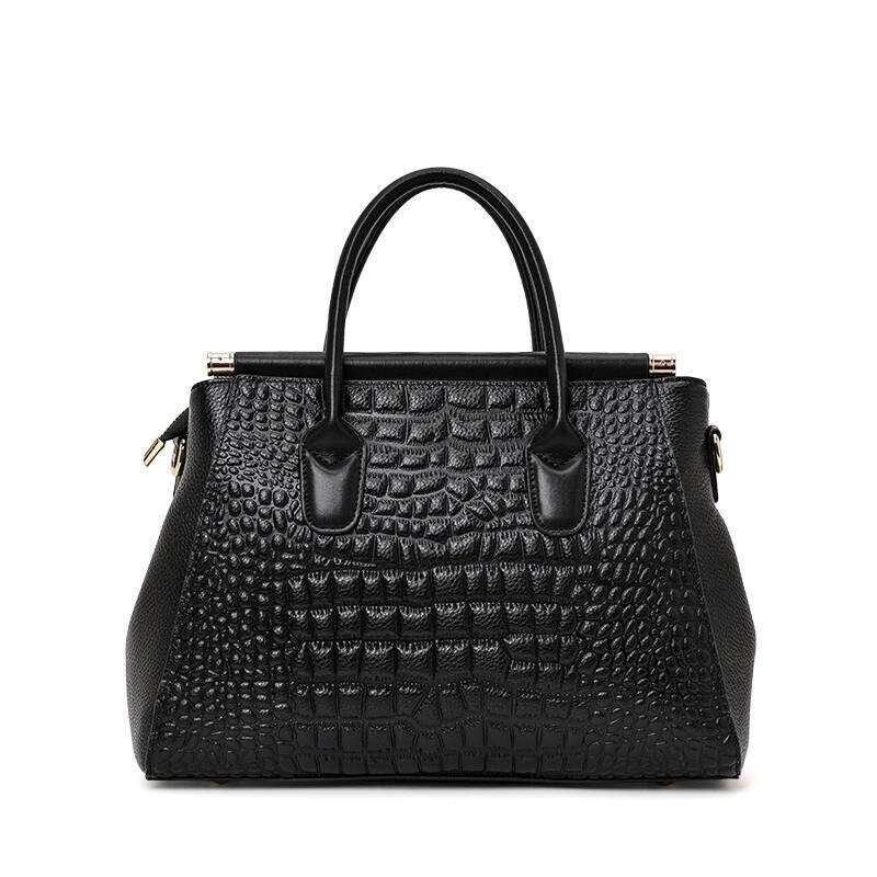Aidrani Genuine Leather Women's Handbag, Fashion Crocodile Pattern Design, High-End Cowhide Bag Large Capacity