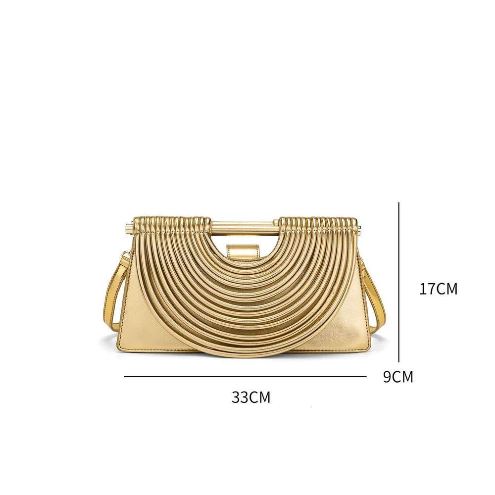 Handbags For Women 2025 New Gold Designer Soft Pu Leather Messenger Single Shoulder Bags