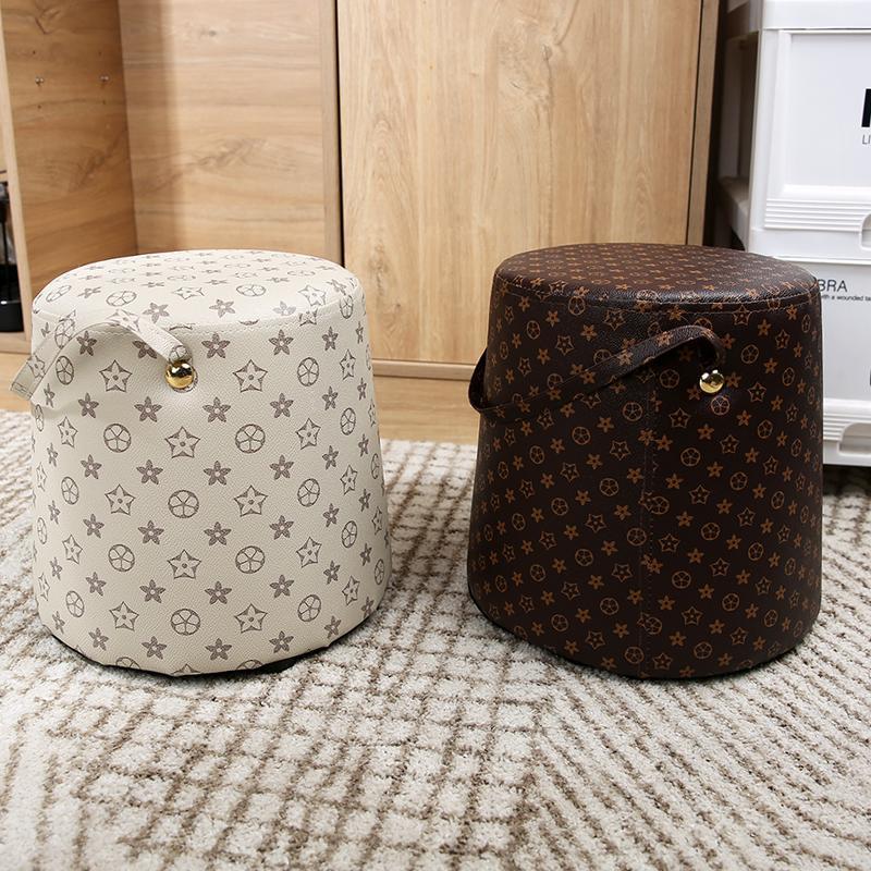 Luxury Internet Celebrity Style Houndstooth Small Stool Light Handheld Home Living Room Solid Wood Modern Simple Adult Changing Stool 250721