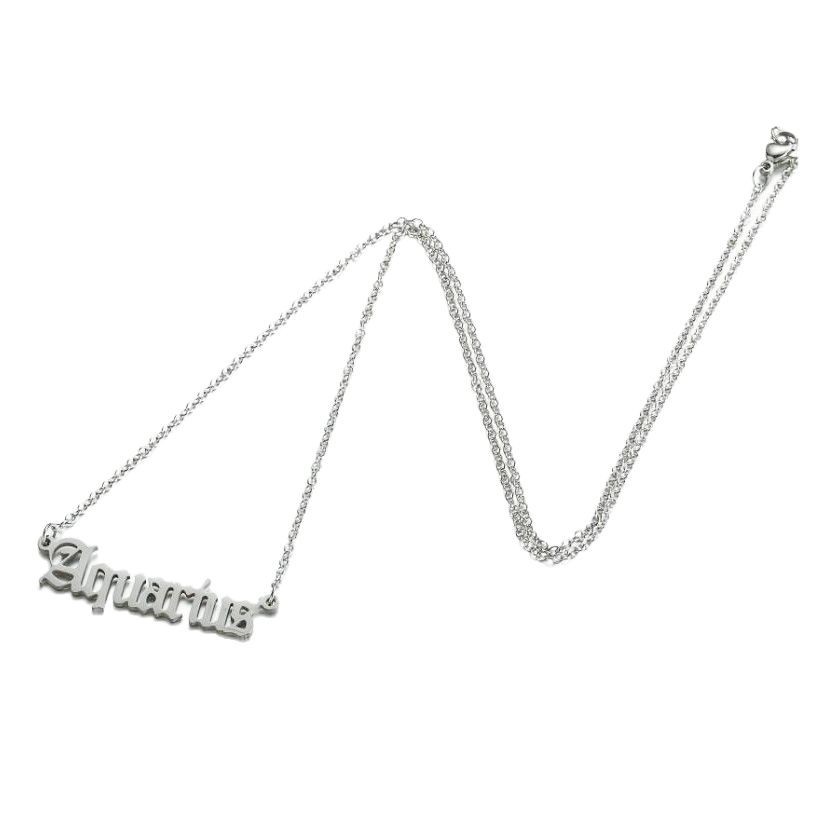 Jewelry Pendants Fashionable Chic Accessory Collection: Timeless Stainless Steel Necklaces Featuring Astrological Letters