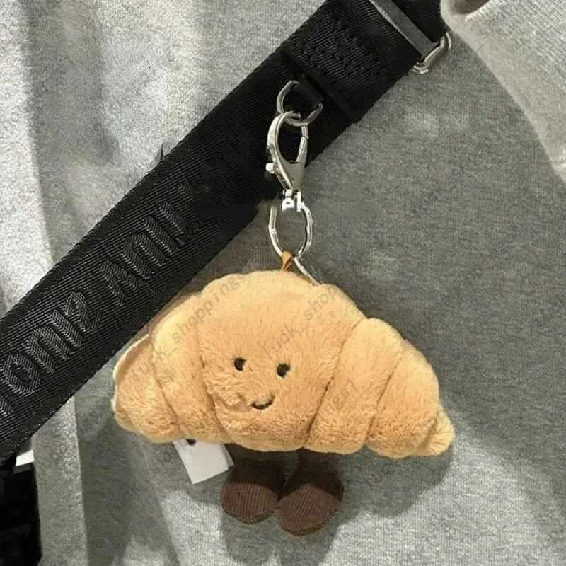 Kawaii Toy Creative Croissants Roll Bread Plush Doll Keychain Decorative Backpack Pendant Giftxj250319 New