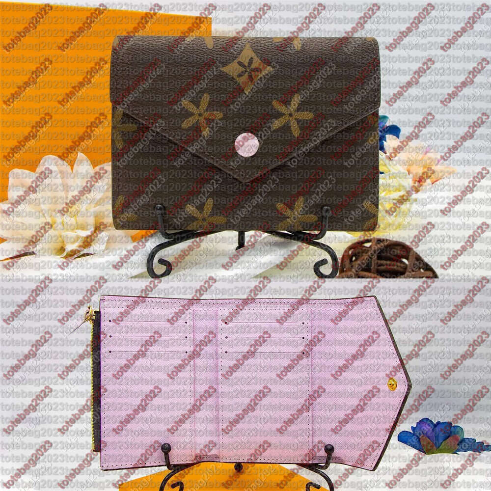 totebag2023 Designer Women Wallets Holders for women Coin Purse Small Wallet victorine Woman Card Holder Brown Flower Short With Box