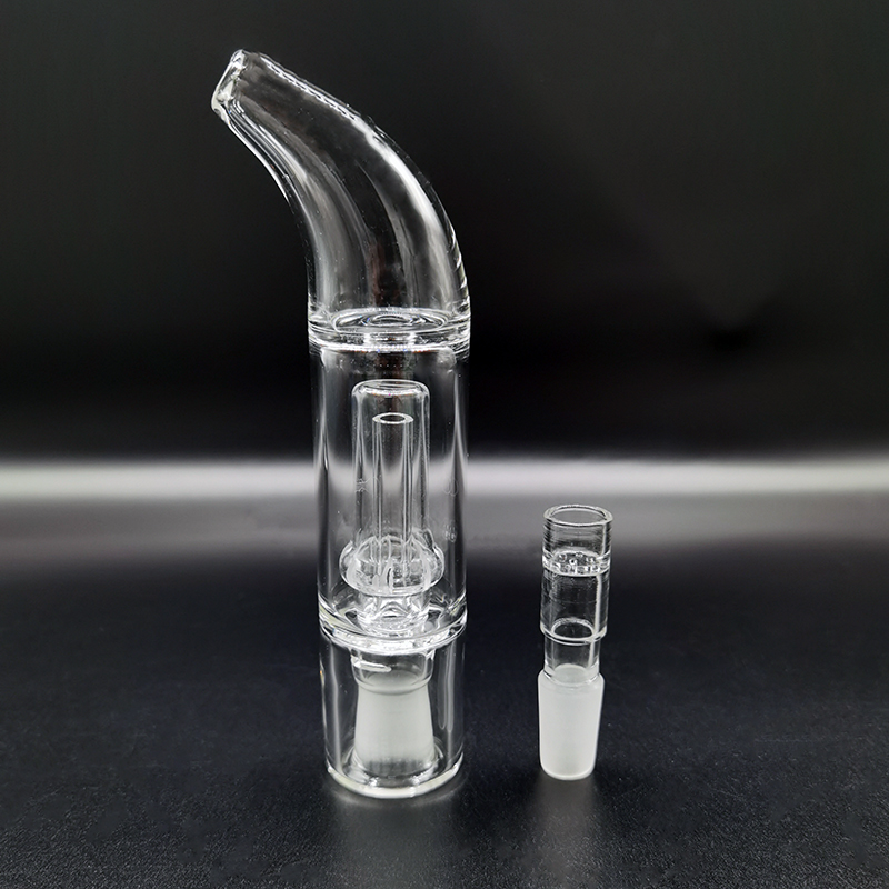 14mm 18mm Curved Mouthpiece Water Bubbler Pipe Smoking Accessories PVHEGonG GonG Attachment Glass Adapter Tool