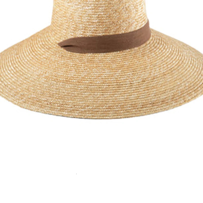 Wide Brim Beach Hats With Neck Tie For Women Large UV Protection Sun Hats Summer Big Brim Wheat Straw Hats Wholesale 250902