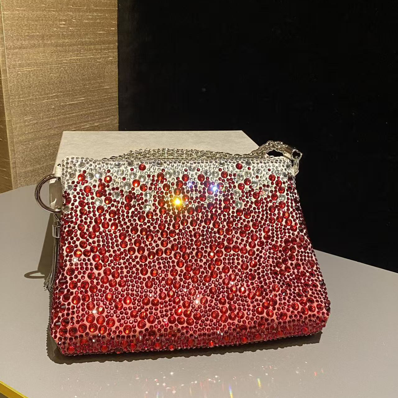 callie diamond crystal inlaid handbag diamond underarm bag bonbon shiny handbag lady shoulder armpit bags satchel women crossbody tassel clutch Wedding bag