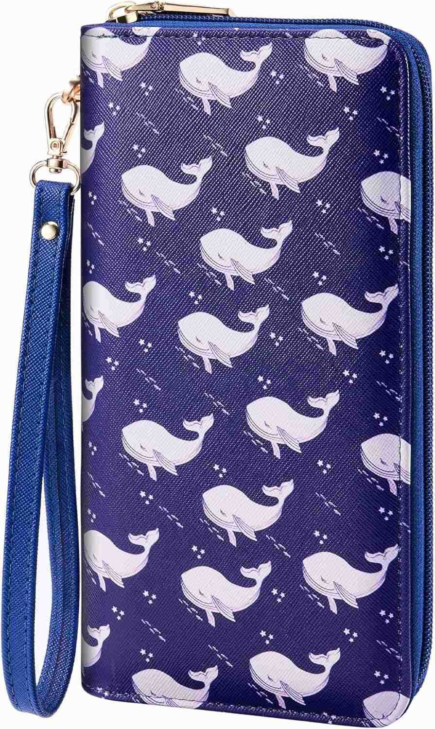 Womens Vegan Leather Clutch Wallet with Zip Hand Strap Large CapacityZ250910