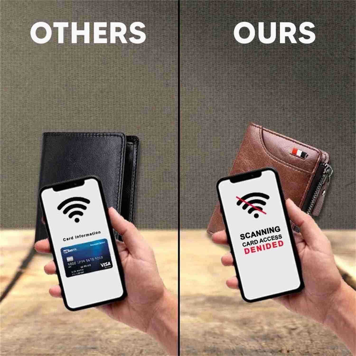 New MultiFunctional RFID Blocking Waterproof Durable PU Leather Wallet Large Capacity Zipper Wallets for Men Holds 114 Cards Soft Slim Genuine Leather