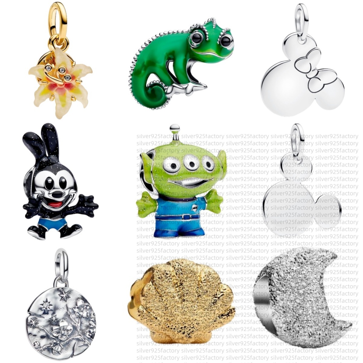 NEW charms heart bracelet Tangled Pascal Color-changing Charm for women 925 Silver Pendant Fit Necklace Classic designer luxury jewelry party Gifts wholesale