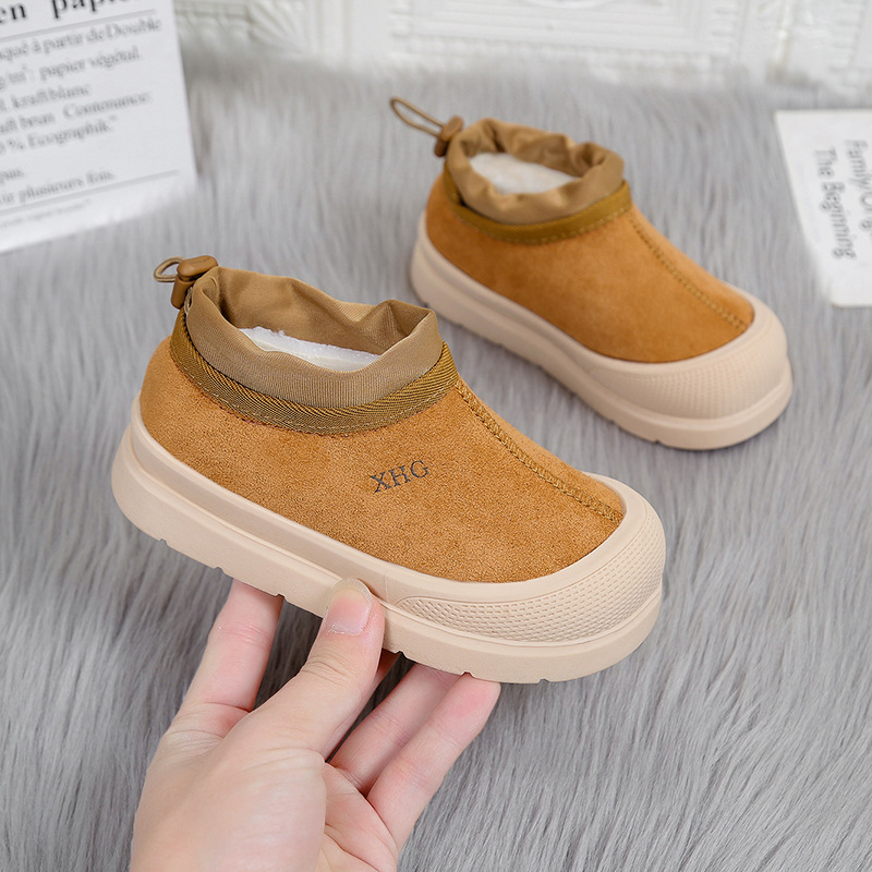 Free Shipping 2025 Winter Kids Warm Plush Cotton Shoes Thick Sole Slip-On Outdoor Leisure Shoes for Boys and Girls Easy Comfortable Cold Proof Design 