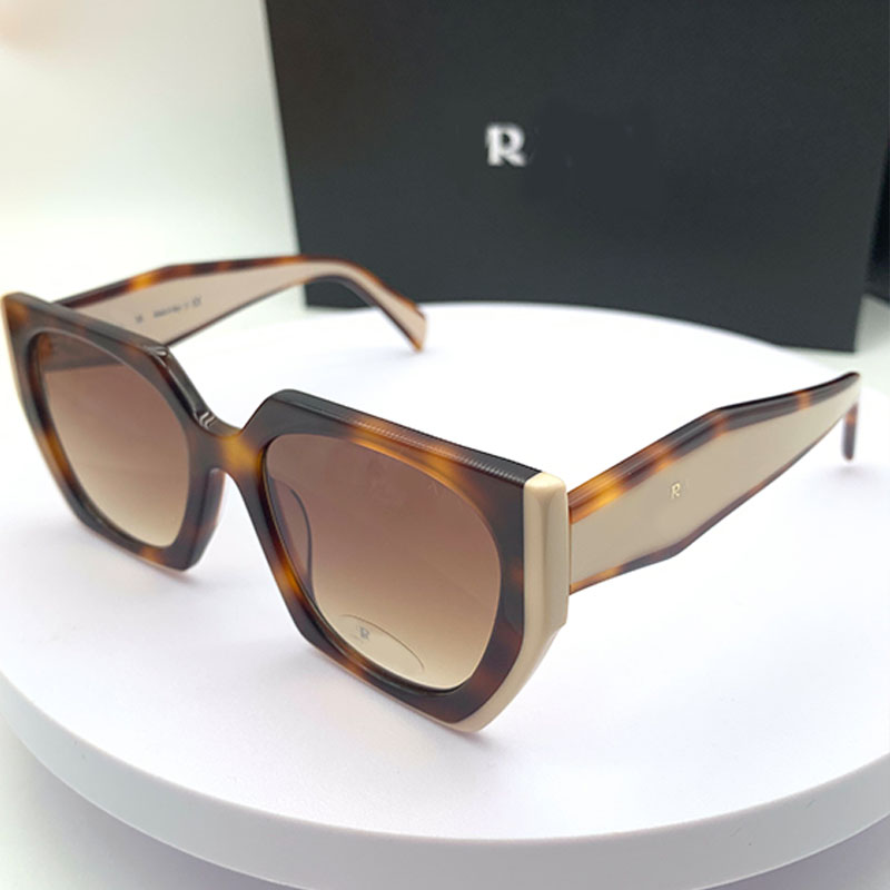 SPR15W Retro Rectangular Acetate Sunglasses Lady Mens Retro Tortoiseshell Polygonal Glasses Gradient Brown Lens UV400 Top Quality Glasses