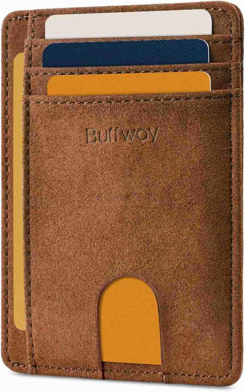 Slim Minimalist Front Pocket RFID Blocking Leather Wallets for Men and Women Peak BlackZ250911