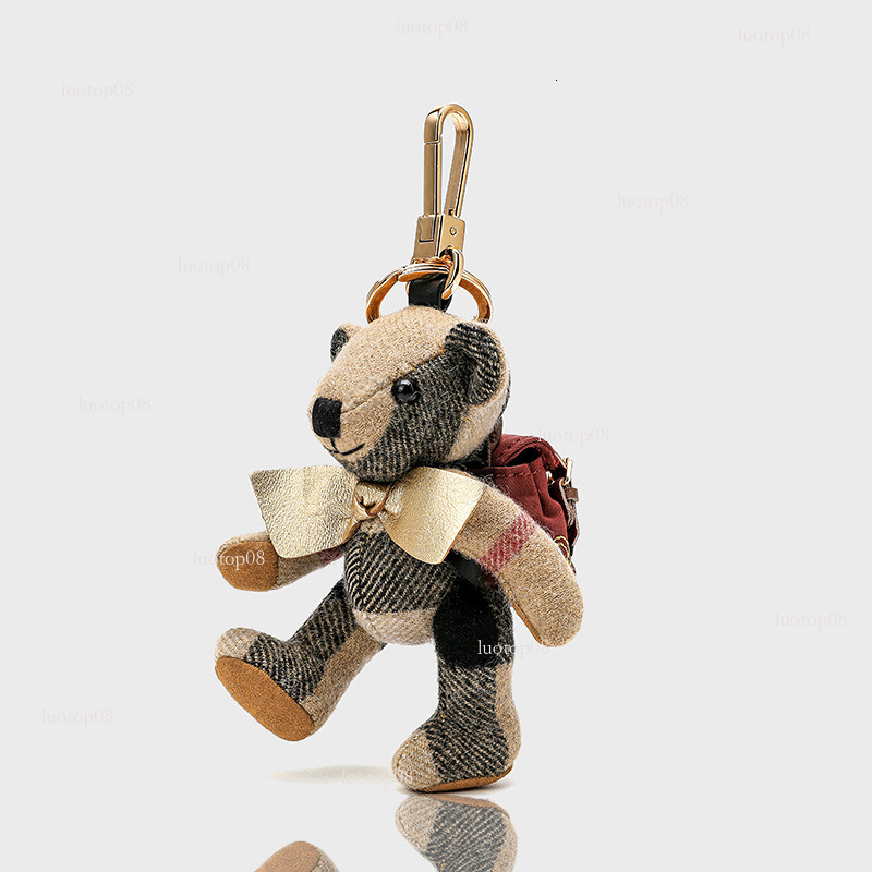 Fashion style cute backpack bear pendant accessories bag charms cartoon plush doll couple car keychain trendy Luxurys designer