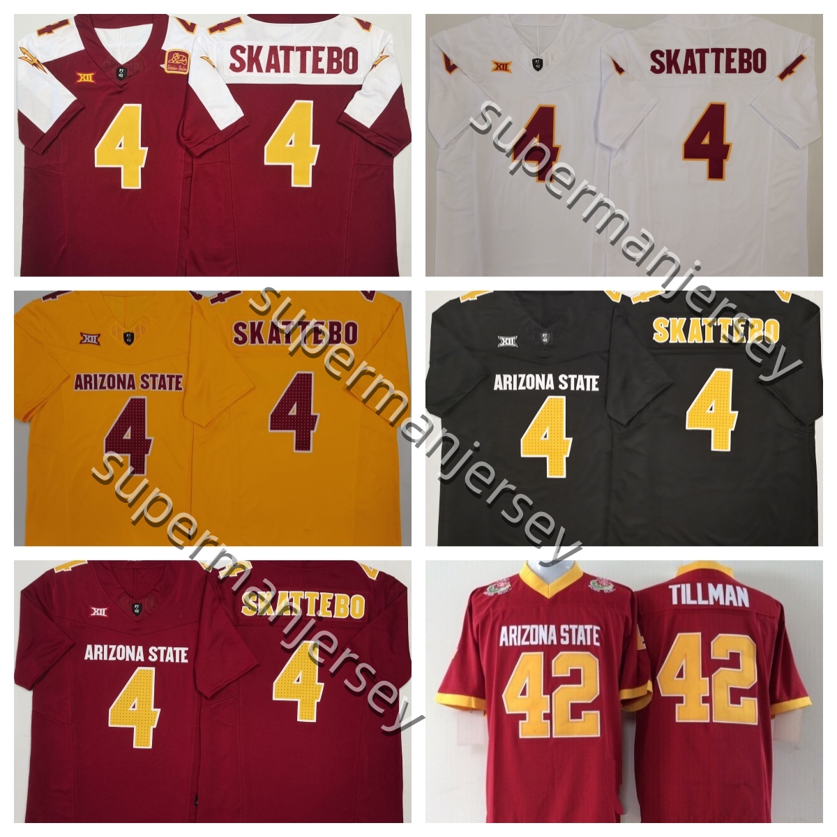 Cam Skattebo 4 2025 Football Jerseys Arizona State Sun Devils College jersey Pat Tillman 42 Men Women Youth S3XL ALL