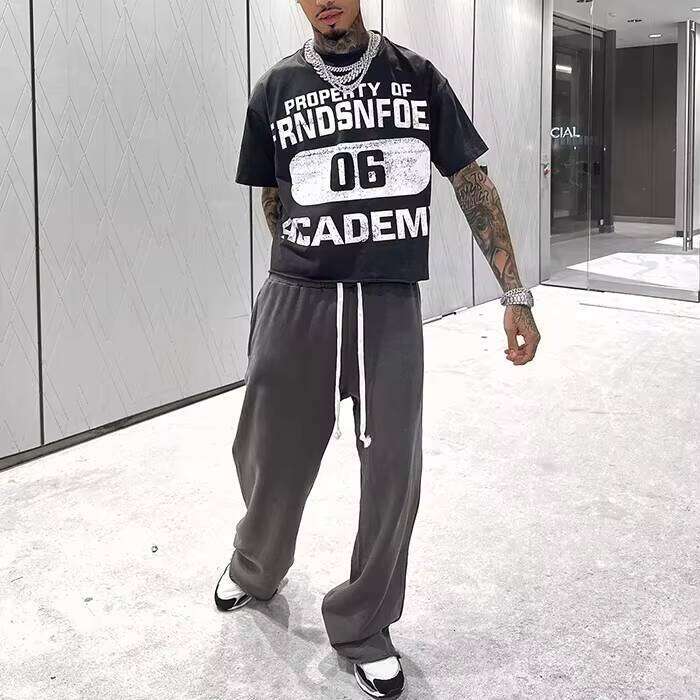 Men's Clothing 100% Cotton Heavyweight Streetwear Loose Shirt Graphic Cut Screen DTG Print Quality T-Shirt Factory